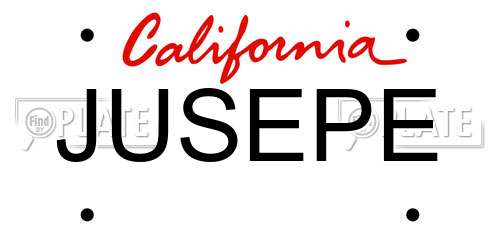 JUSEPE California License Plate