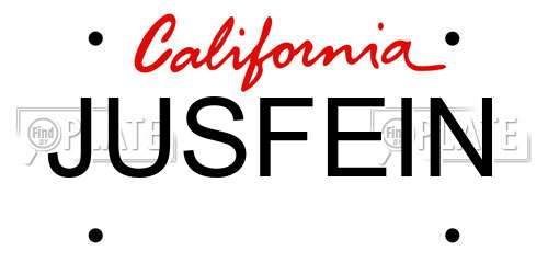 JUSFEIN California License Plate