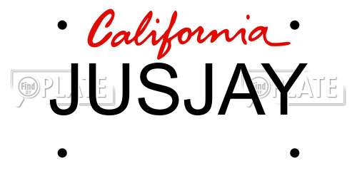 JUSJAY California License Plate