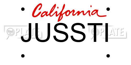 JUSSTI California License Plate