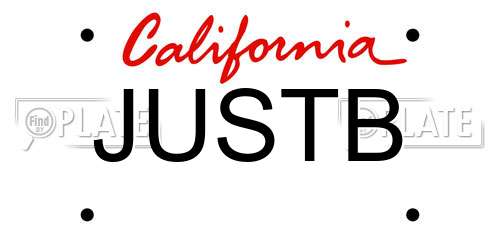 JUSTB California License Plate