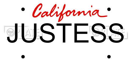 JUSTESS California License Plate