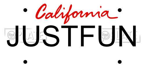JUSTFUN California License Plate
