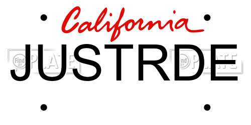 JUSTRDE California License Plate