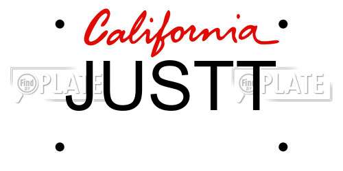 JUSTT California License Plate