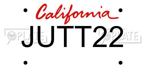 JUTT22 California License Plate