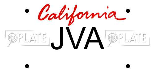 JVA California License Plate