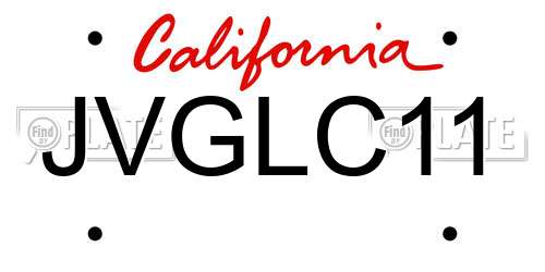 JVGLC11 California License Plate