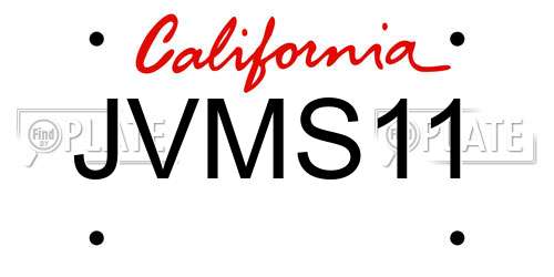 JVMS11 California License Plate