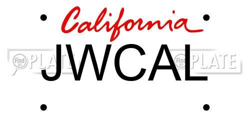 JWCAL California License Plate