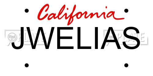 JWELIAS California License Plate