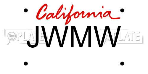 JWMW California License Plate