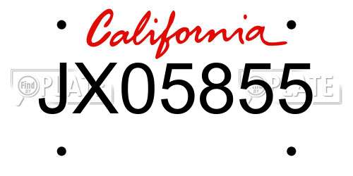 JX05855 California License Plate