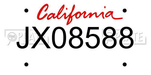 JX08588 California License Plate