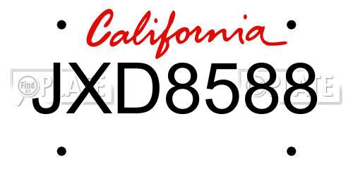 JXD8588 California License Plate