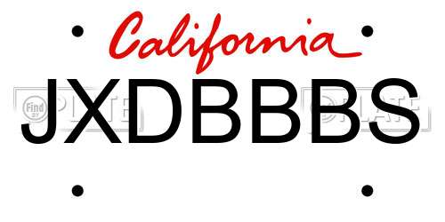 JXDBBBS California License Plate