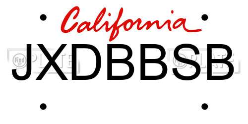 JXDBBSB California License Plate