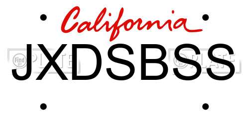 JXDSBSS California License Plate