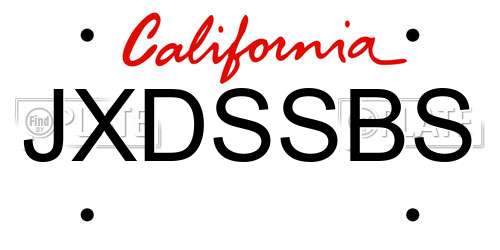 JXDSSBS California License Plate