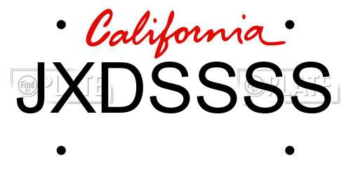 JXDSSSS California License Plate