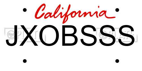 JXOBSSS California License Plate
