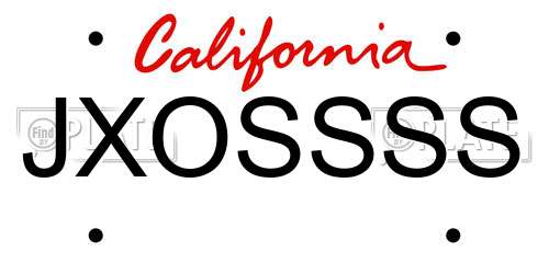 JXOSSSS California License Plate