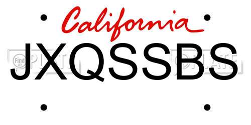 JXQSSBS California License Plate