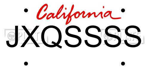 JXQSSSS California License Plate