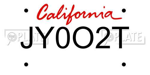 JY0O2T California License Plate