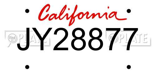 JY28877 California License Plate