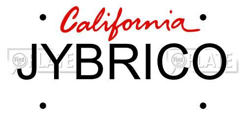 JYBRICO California License Plate