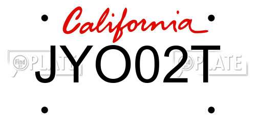 JYO02T California License Plate