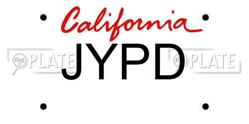 JYPD California License Plate