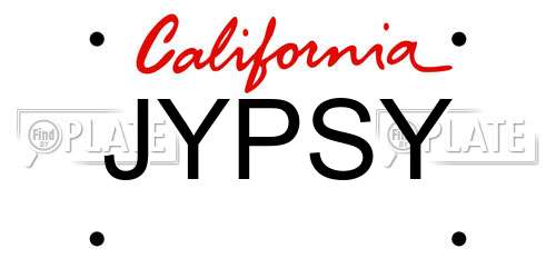 JYPSY California License Plate