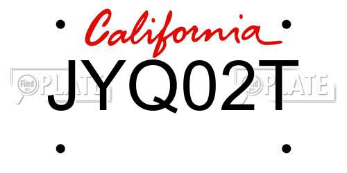 JYQ02T California License Plate