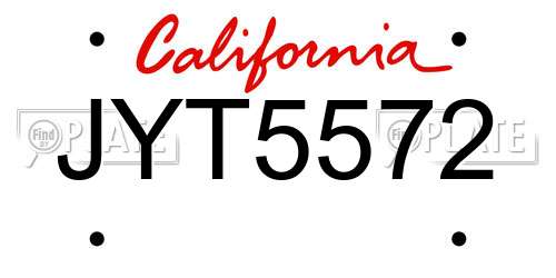 JYT5572 California License Plate