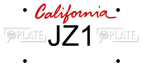 JZ1 California License Plate