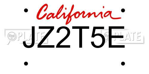 JZ2T5E California License Plate