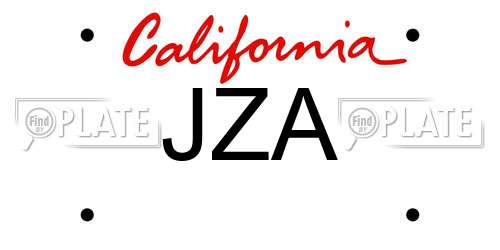 JZA California License Plate