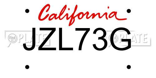 JZL73G California License Plate