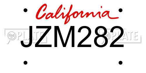 JZM282 California License Plate
