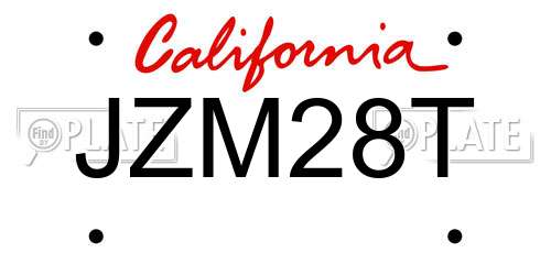 JZM28T California License Plate
