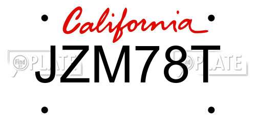JZM78T California License Plate