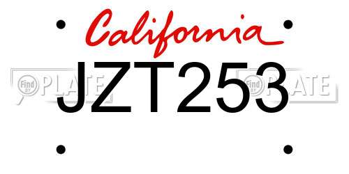 JZT253 California License Plate