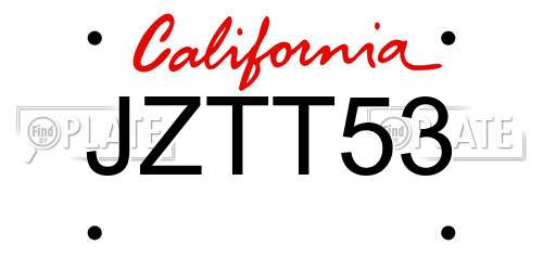 JZTT53 California License Plate