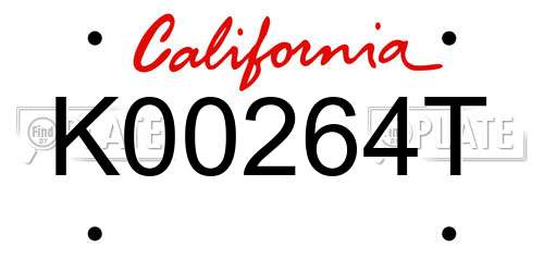 K00264T California License Plate