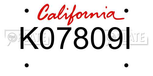 K07809I California License Plate