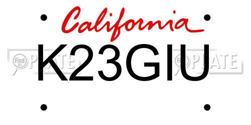 K23GIU California License Plate