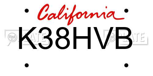 K38HVB California License Plate