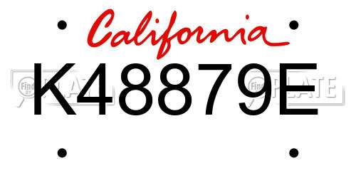 K48879E California License Plate